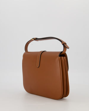 Celine Brown Medium Tabou Crossbody Bag with Gold Celine Padlock Detail