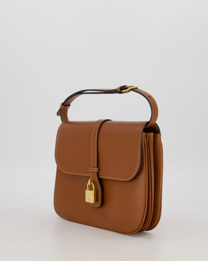 Celine Brown Medium Tabou Crossbody Bag with Gold Celine Padlock Detail