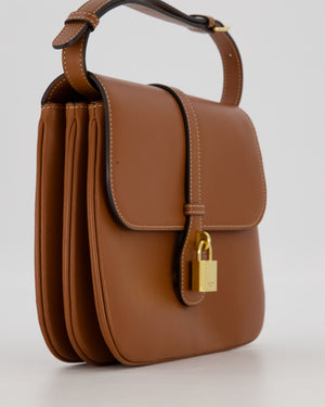 Celine Brown Medium Tabou Crossbody Bag with Gold Celine Padlock Detail