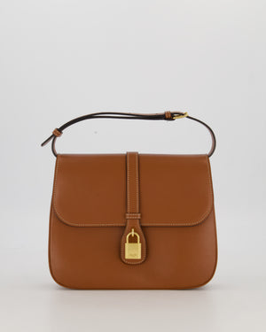 Celine Brown Medium Tabou Crossbody Bag with Gold Celine Padlock Detail