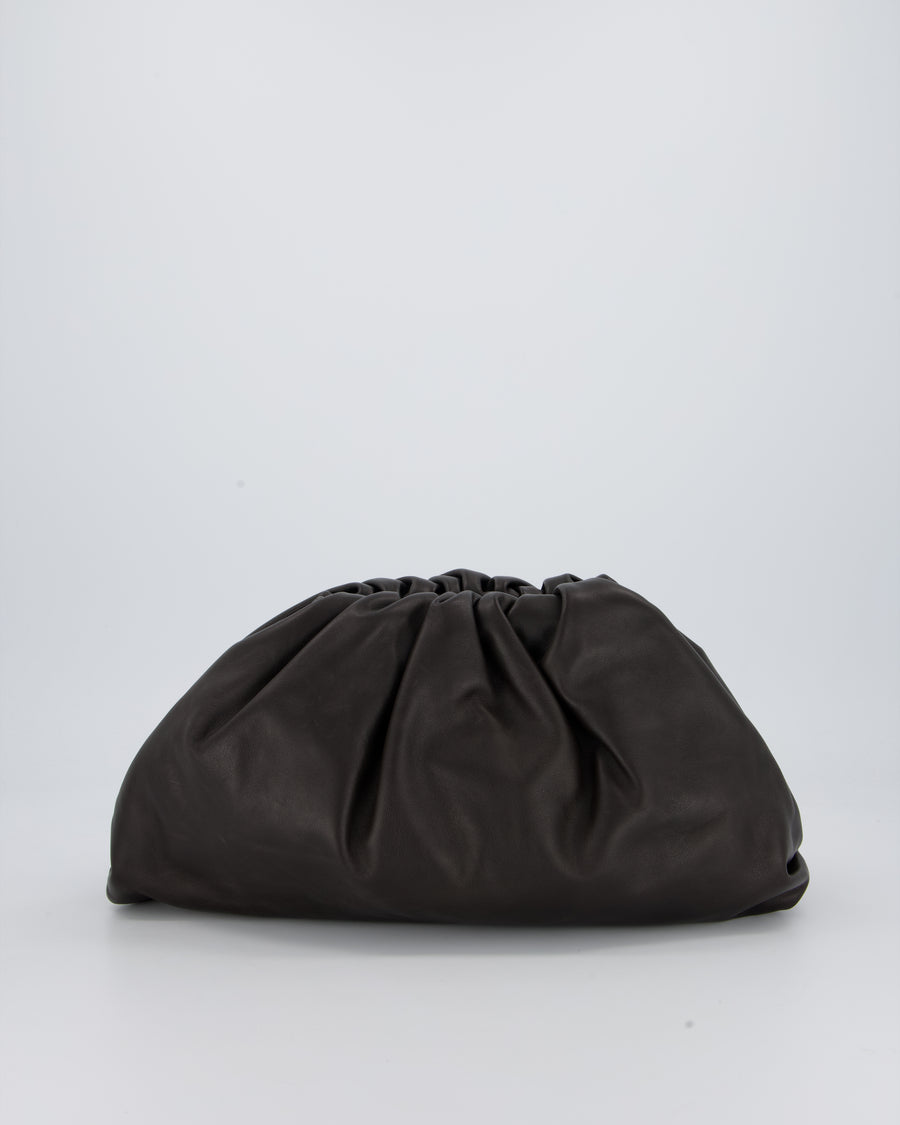 Bottega Veneta Brown Large Pouch Bag in Calfskin Leather