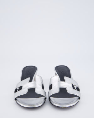 Hermès Oasis Sandals in Gris Argenté Goatskin Leather Size EU 37.5
