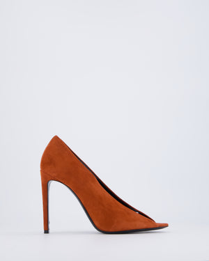 Valentino Rust Révélé 105 Open-Toe Suede Pumps Size EU 38