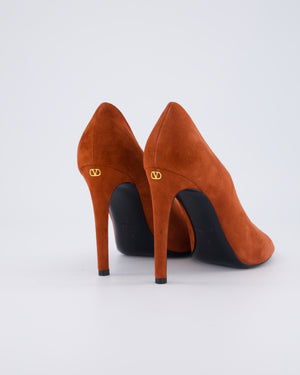 Valentino Rust Révélé 105 Open-Toe Suede Pumps Size EU 38