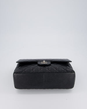 Chanel Black Jumbo Classic Double Flap Bag in Caviar Leather with Silver Hardware