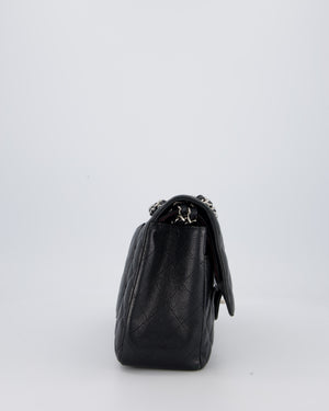 Chanel Black Jumbo Classic Double Flap Bag in Caviar Leather with Silver Hardware