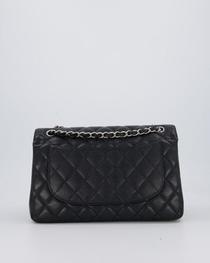 Chanel Black Jumbo Classic Double Flap Bag in Caviar Leather with Silver Hardware