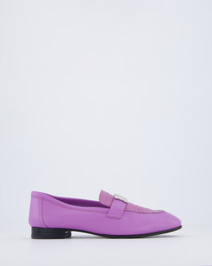 Hermès Paris Loafer in Violet Parme Calfskin & Matte Niloticus Crocodile Leather Size EU 37