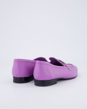 Hermès Paris Loafer in Violet Parme Calfskin & Matte Niloticus Crocodile Leather Size EU 37
