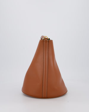 Celine Brown Medium Camille Bucket Bag in Calfskin Leather with Gold Hardware