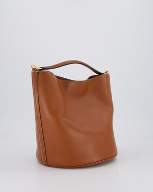 Celine Brown Medium Camille Bucket Bag in Calfskin Leather with Gold Hardware