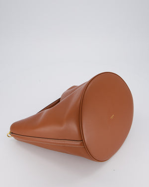 Celine Brown Medium Camille Bucket Bag in Calfskin Leather with Gold Hardware
