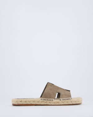 Hermès Antiqua Espadrilles in Etoupe Suede Goatskin Size EU 40