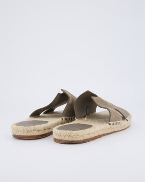 Hermès Antiqua Espadrilles in Etoupe Suede Goatskin Size EU 40