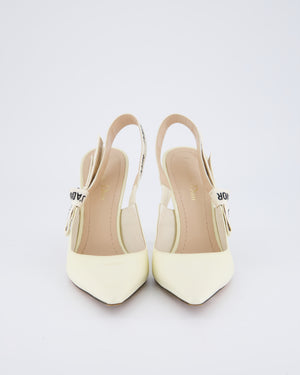 Christian Dior Patent Ivory J'Adore Slingback Heels Size EU 37.5