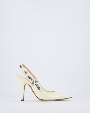 Christian Dior Patent Ivory J'Adore Slingback Heels Size EU 37.5