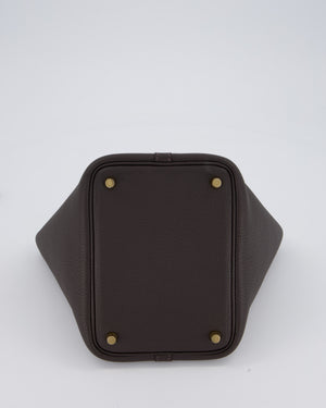 *RARE* Hermès Picotin Lock 18 Bag in Bai Brun Taurillon Clemence with Gold Hardware