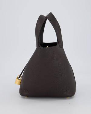 *RARE* Hermès Picotin Lock 18 Bag in Bai Brun Taurillon Clemence with Gold Hardware