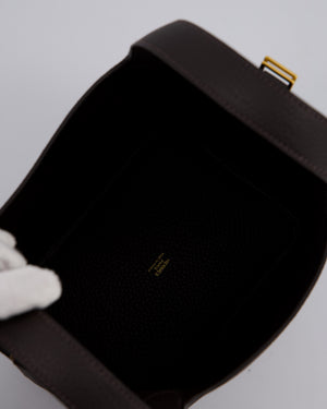 *RARE* Hermès Picotin Lock 18 Bag in Bai Brun Taurillon Clemence with Gold Hardware