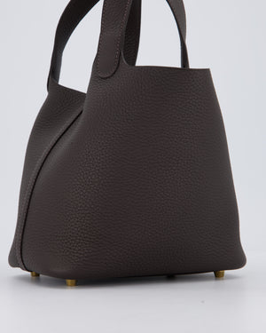 *RARE* Hermès Picotin Lock 18 Bag in Bai Brun Taurillon Clemence with Gold Hardware