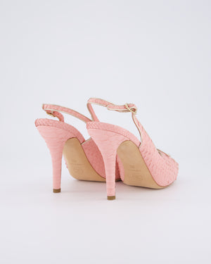 Chanel Pastel Pink Python CC Slingback Heels Size EU 38C