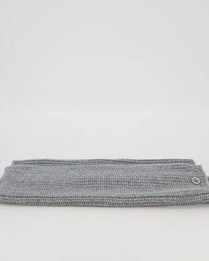 Chanel Grey Cashmere Leg Warmers with CC Logo Plaque