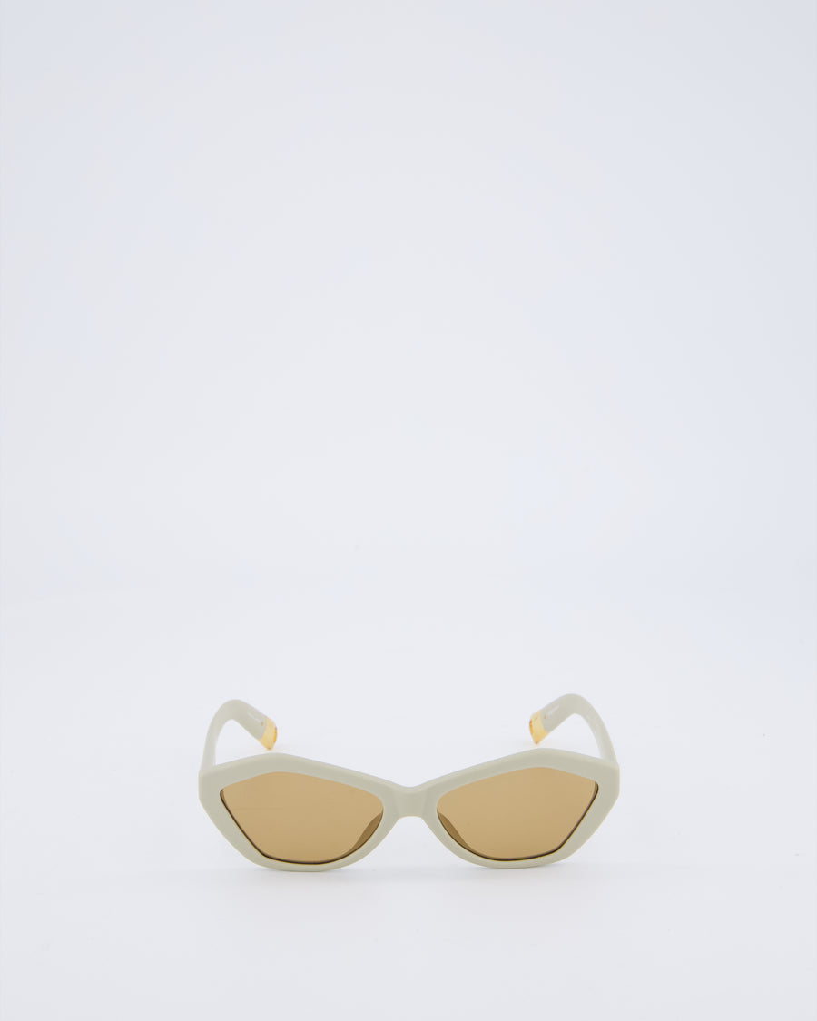 Jacquemus Beige Bambino Sunglasses with Brown Lens Detail