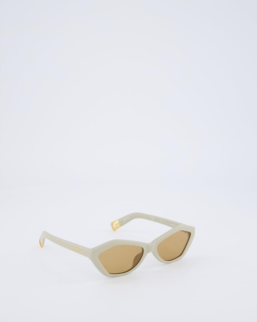 Jacquemus Beige Bambino Sunglasses with Brown Lens Detail