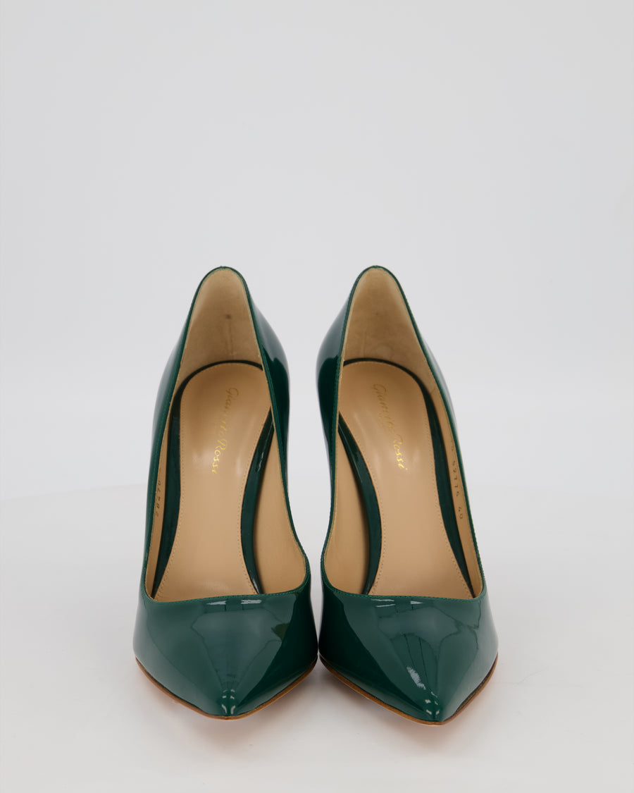 Gianvito Rossi Green Patent Gianvito Pointed Pump Heels Size EU 40