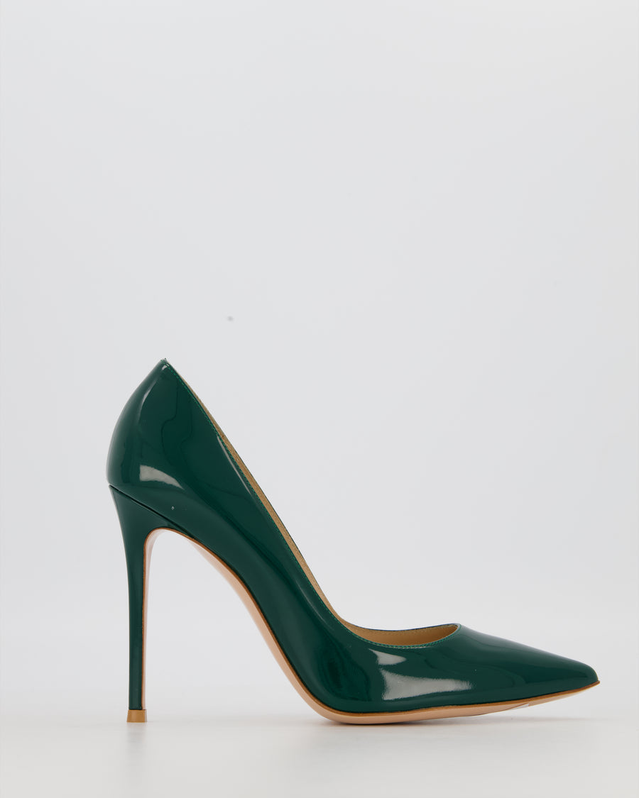 Gianvito Rossi Green Patent Gianvito Pointed Pump Heels Size EU 40