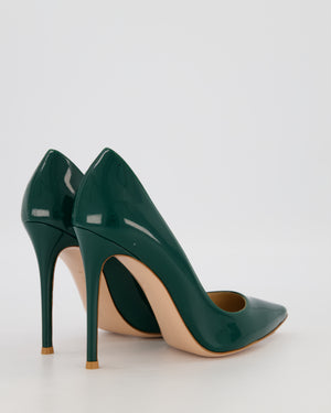 Gianvito Rossi Green Patent Gianvito Pointed Pump Heels Size EU 40