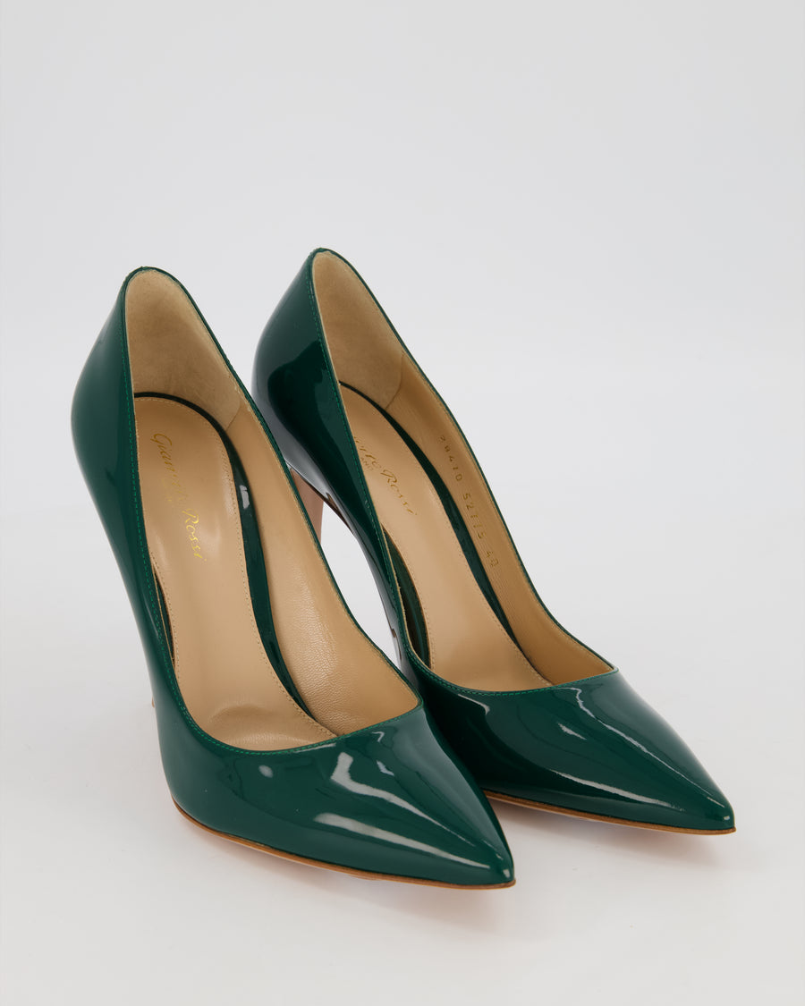 Gianvito Rossi Green Patent Gianvito Pointed Pump Heels Size EU 40