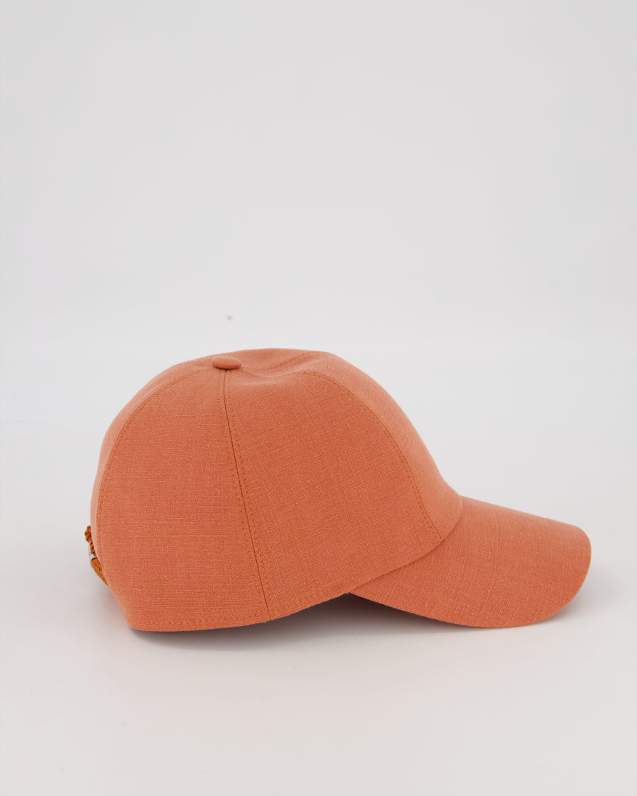 Hermès Cream Linen Maelle Maillon Cap Size 56