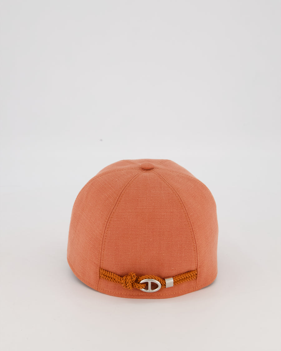 Hermès Cream Linen Maelle Maillon Cap Size 56