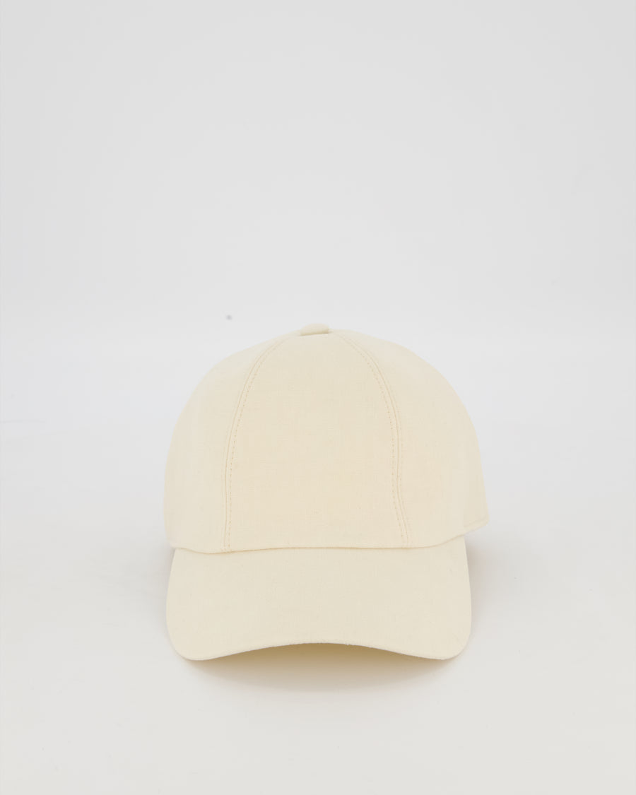 Hermès Peach Linen Maelle Maillon Cap Size 57