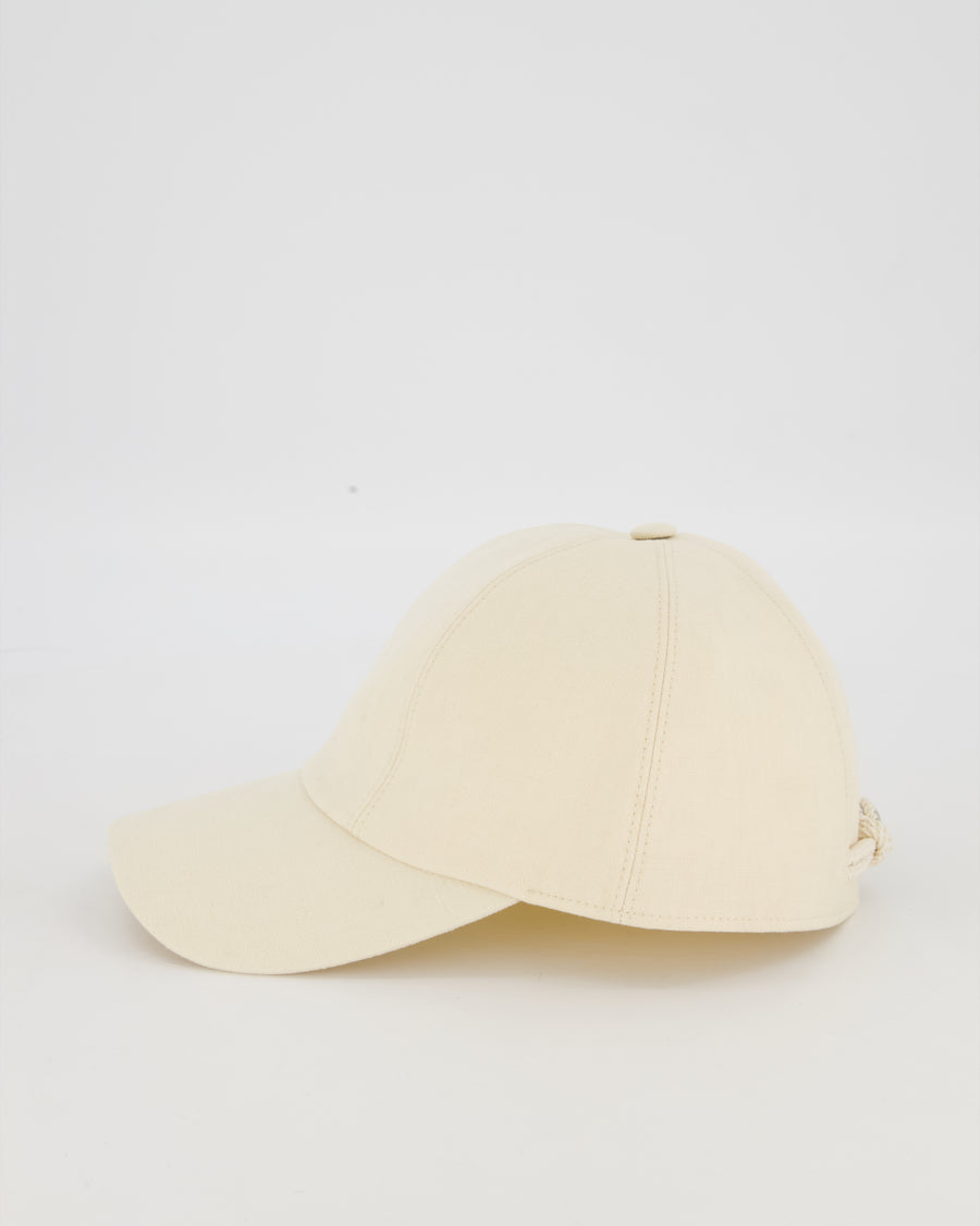 Hermès Peach Linen Maelle Maillon Cap Size 57