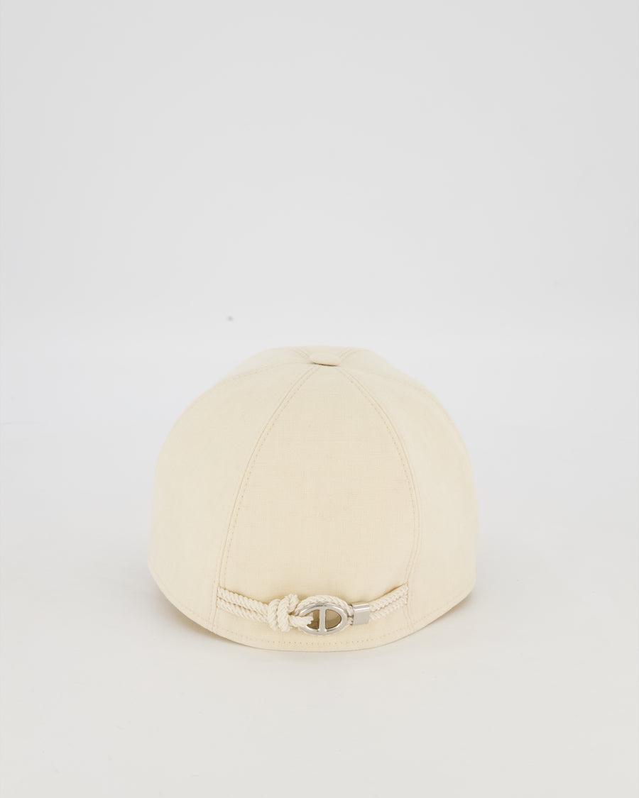 Hermès Peach Linen Maelle Maillon Cap Size 57