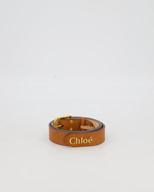 Chloé Brown Logo Leather Belt Size M / 90