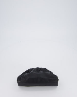 Bottega Veneta Mini Pouch Bag in Black Calfskin Leather with Silver Hardware