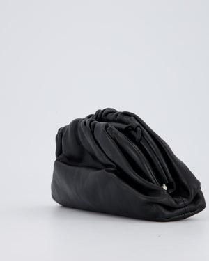 Bottega Veneta Mini Pouch Bag in Black Calfskin Leather with Silver Hardware