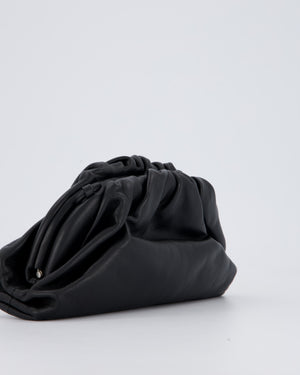 Bottega Veneta Mini Pouch Bag in Black Calfskin Leather with Silver Hardware