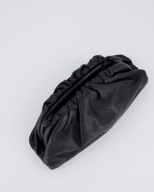 Bottega Veneta Mini Pouch Bag in Black Calfskin Leather with Silver Hardware