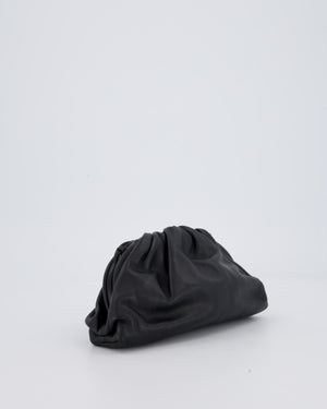 Bottega Veneta Mini Pouch Bag in Black Calfskin Leather with Silver Hardware