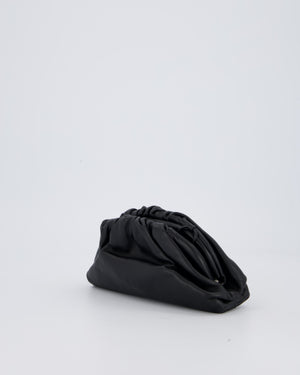 Bottega Veneta Mini Pouch Bag in Black Calfskin Leather with Silver Hardware