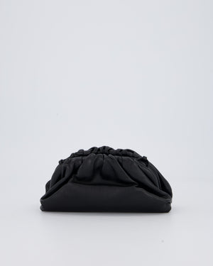 Bottega Veneta Mini Pouch Bag in Black Calfskin Leather with Silver Hardware