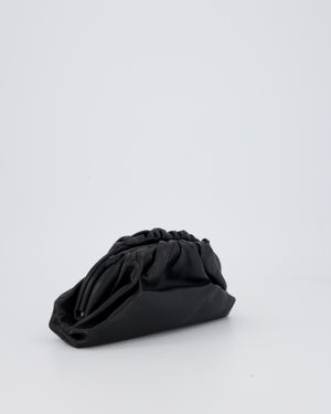 Bottega Veneta Mini Pouch Bag in Black Calfskin Leather with Silver Hardware