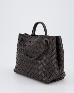 Bottega Veneta Brown Small Andiamo Bag in Intrecciato Lambskin Leather With Gold Brass Hardware RRP £3,650