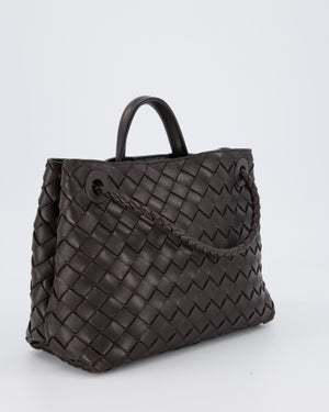 Bottega Veneta Brown Small Andiamo Bag in Intrecciato Lambskin Leather With Gold Brass Hardware RRP £3,650
