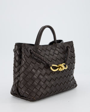 Bottega Veneta Brown Small Andiamo Bag in Intrecciato Lambskin Leather With Gold Brass Hardware RRP £3,650