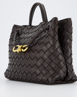 Bottega Veneta Brown Small Andiamo Bag in Intrecciato Lambskin Leather With Gold Brass Hardware RRP £3,650